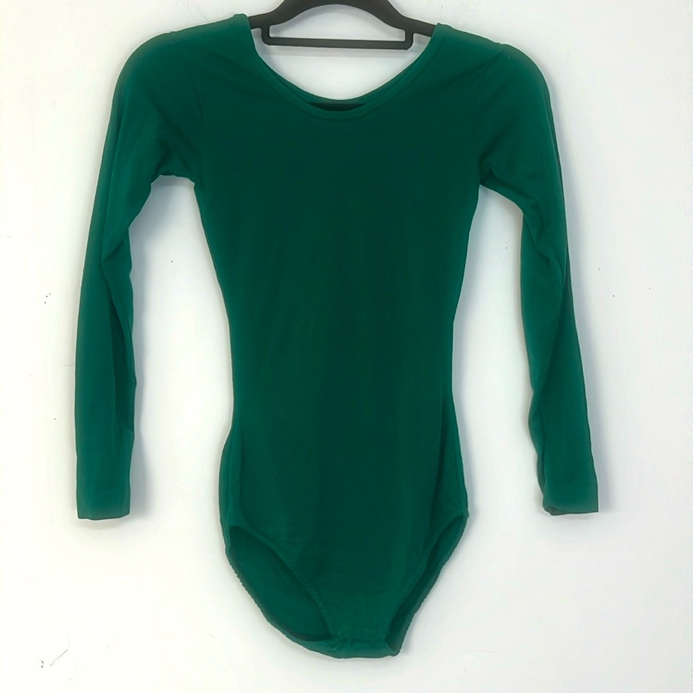 🌞 Sears Vintage green long sleeve scoop neck bodysuit snaps underneath women M